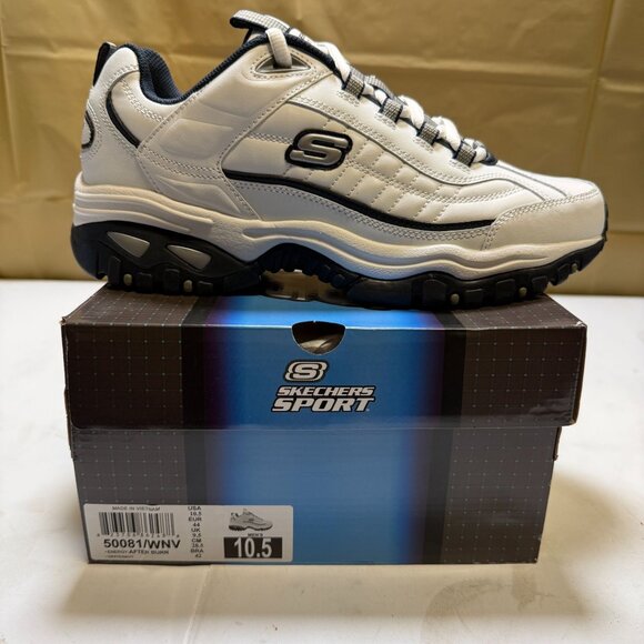 Skechers Men's Energy Afterburn Lace-up Sneaker White/Navy Size 10.5 NEW - Picture 7 of 11